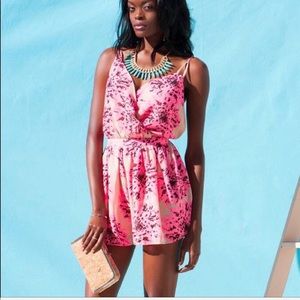 Ivy June pink cream romper open back size S